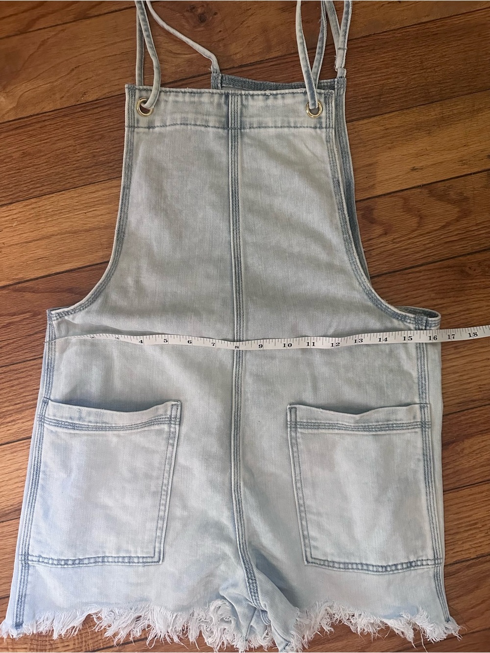 Aerie Double Strap Denim Romper- xs - Picture 3 of 6